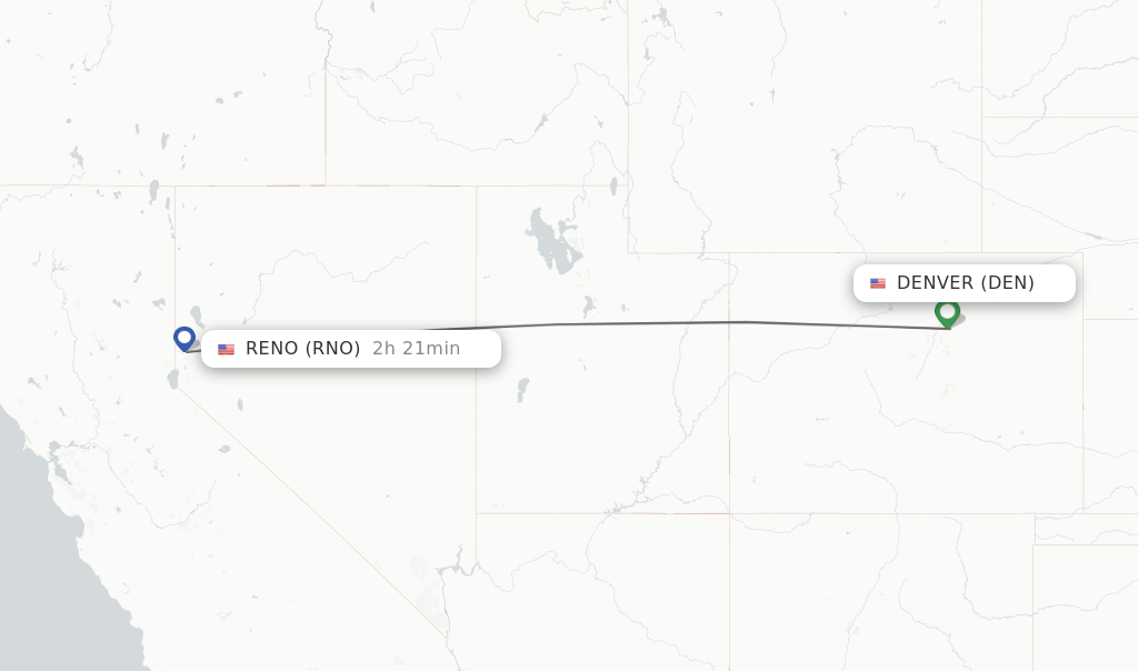 Direct (nonstop) flights from Denver to Reno schedules
