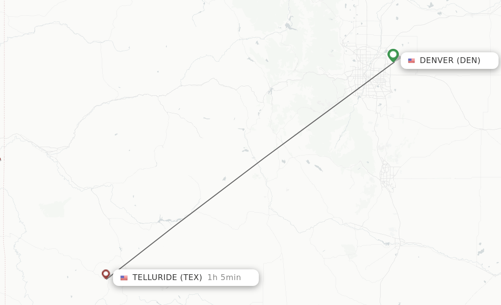 Direct (nonstop) flights from Denver to Telluride schedules