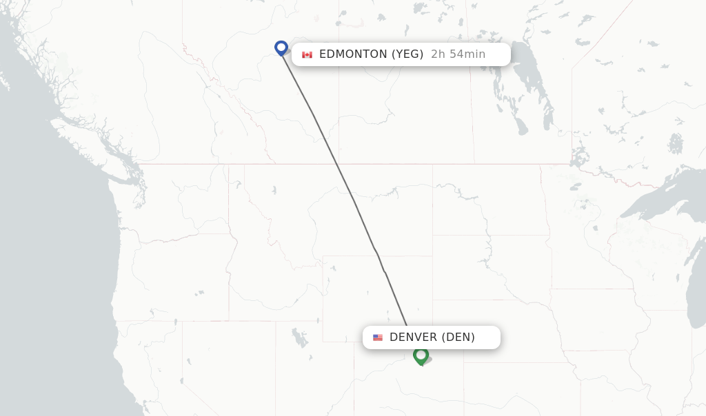 Direct (nonstop) flights from Denver to Edmonton schedules