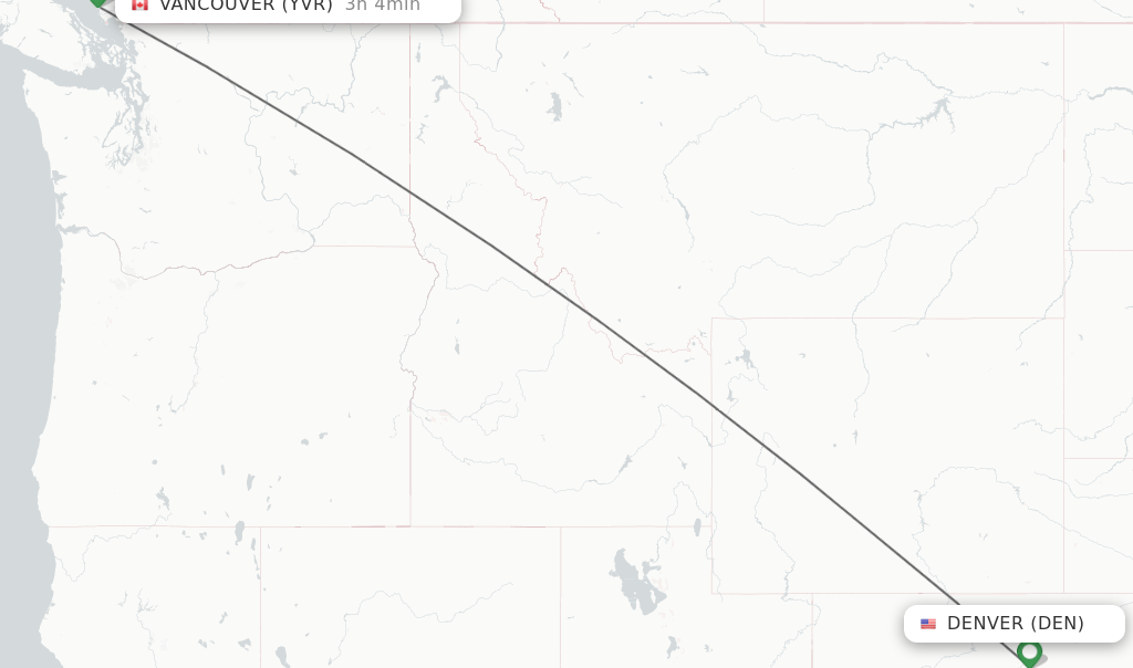 Direct (nonstop) flights from Denver to Vancouver schedules