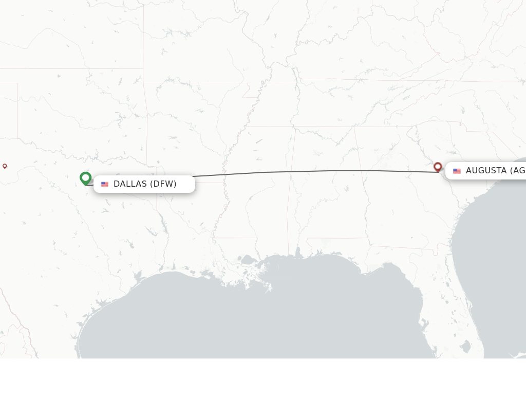 Direct (nonstop) flights from Dallas to Augusta schedules