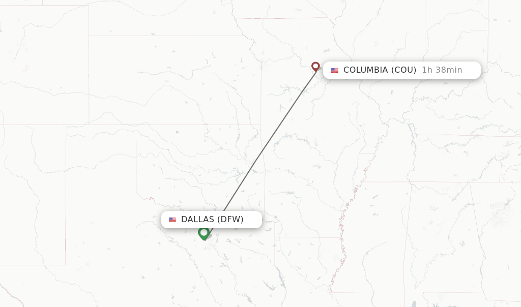 Direct (nonstop) flights from Dallas to Columbia schedules