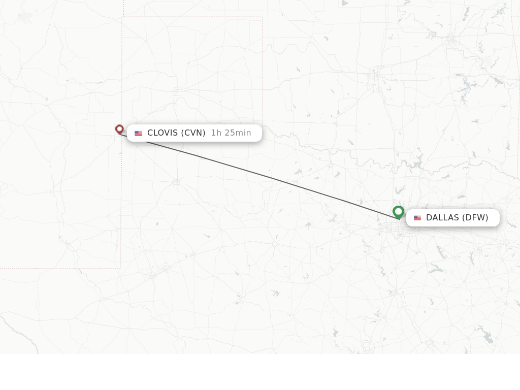 Direct (nonstop) flights from Dallas to Clovis schedules