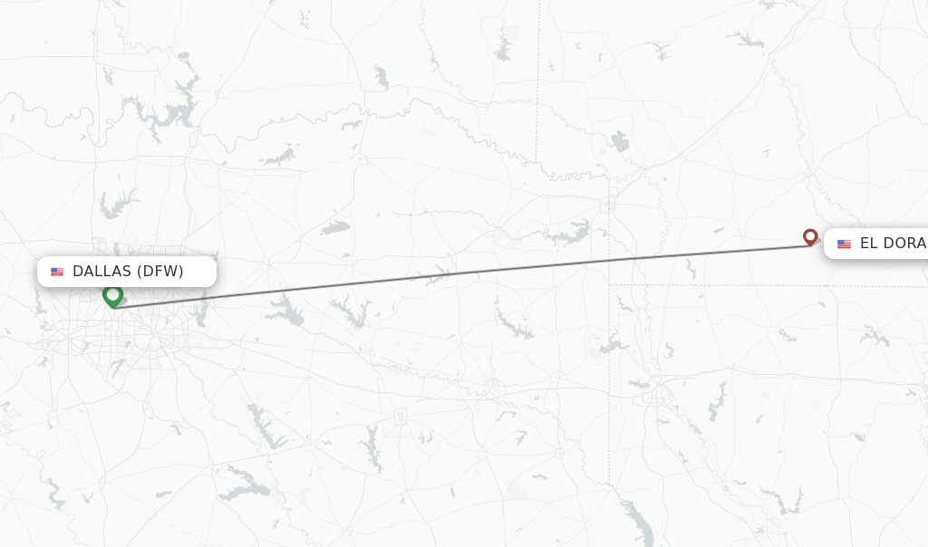 Direct (nonstop) flights from Dallas to El Dorado schedules