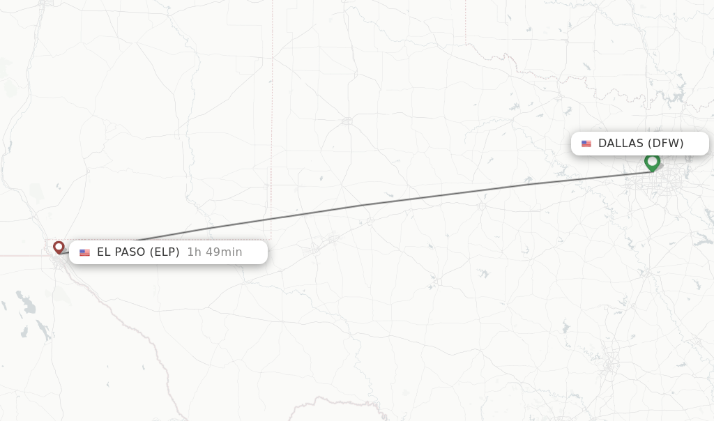 Direct (nonstop) flights from Dallas to El Paso schedules