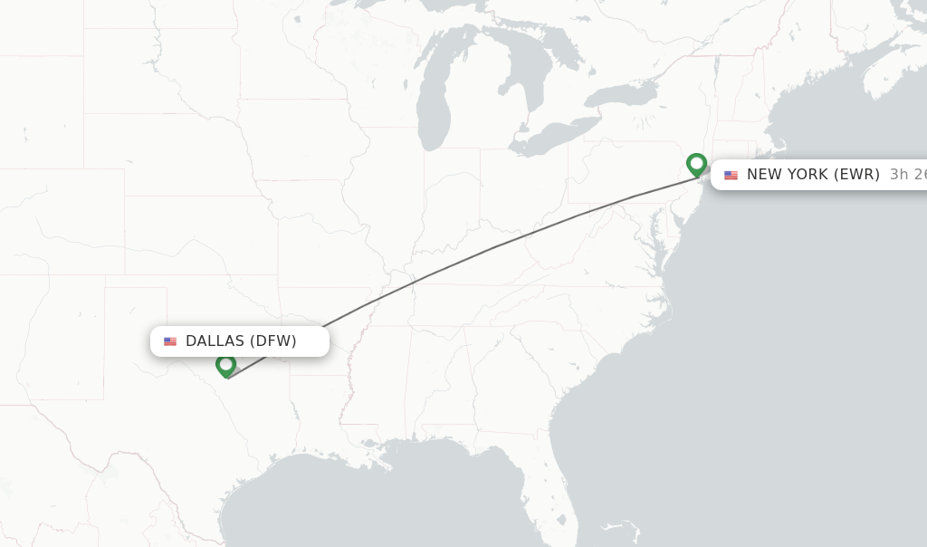 Direct (nonstop) flights from Dallas to New York schedules