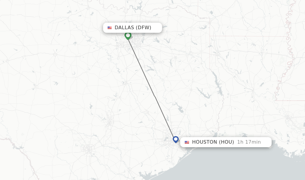 Direct (nonstop) flights from Dallas to Houston schedules