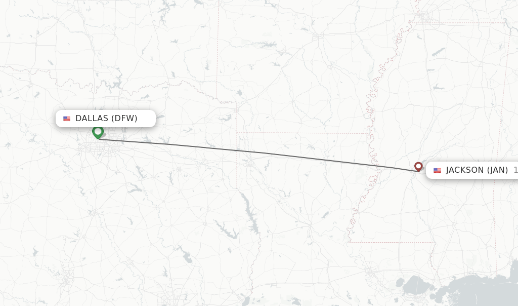 Direct (nonstop) flights from Dallas to Jackson schedules
