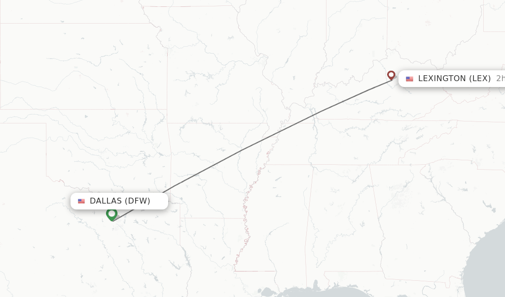 Direct (nonstop) flights from Dallas to Lexington schedules