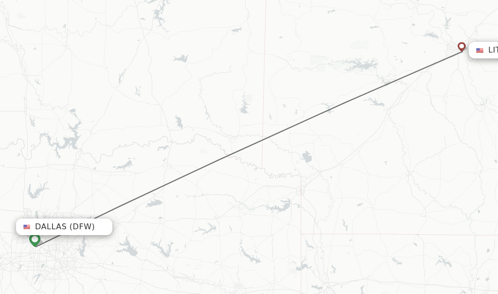 Direct (nonstop) flights from Dallas to Little Rock schedules