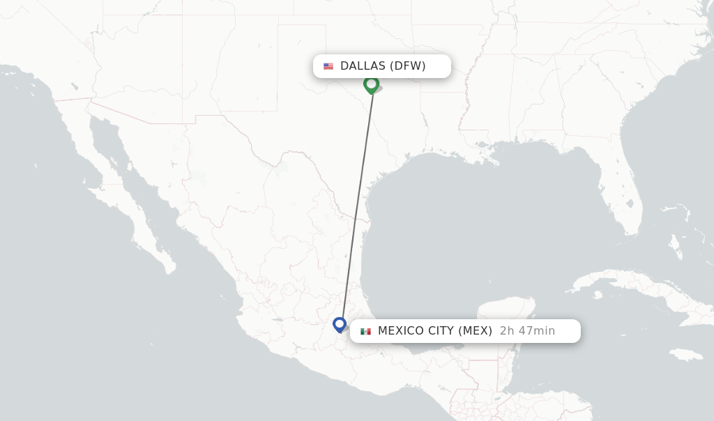 Direct (nonstop) flights from Dallas to Mexico City schedules