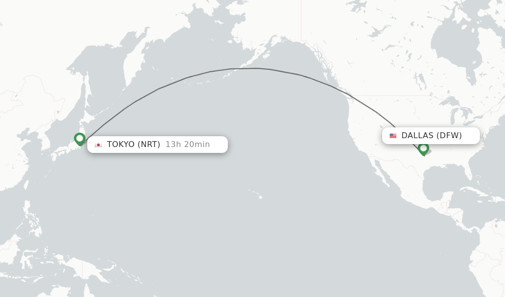 Direct (nonstop) flights from Dallas to Tokyo schedules