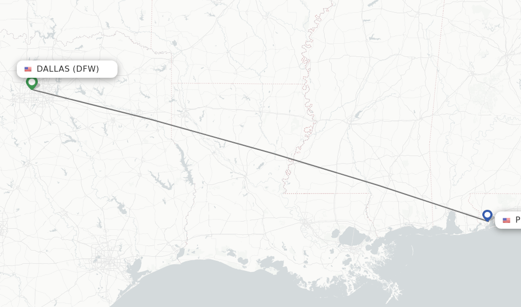 Direct (nonstop) flights from Dallas to Pensacola schedules