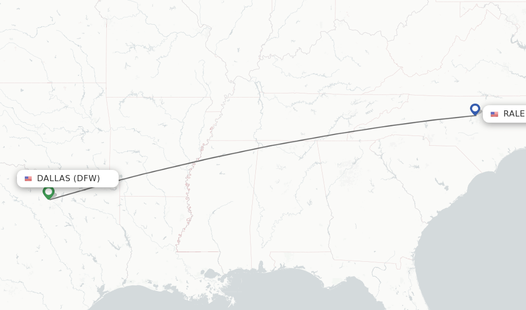 Direct (nonstop) flights from Dallas to Raleigh/Durham schedules
