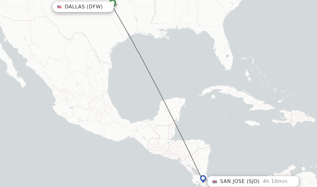 Direct (nonstop) flights from Dallas to San Jose schedules