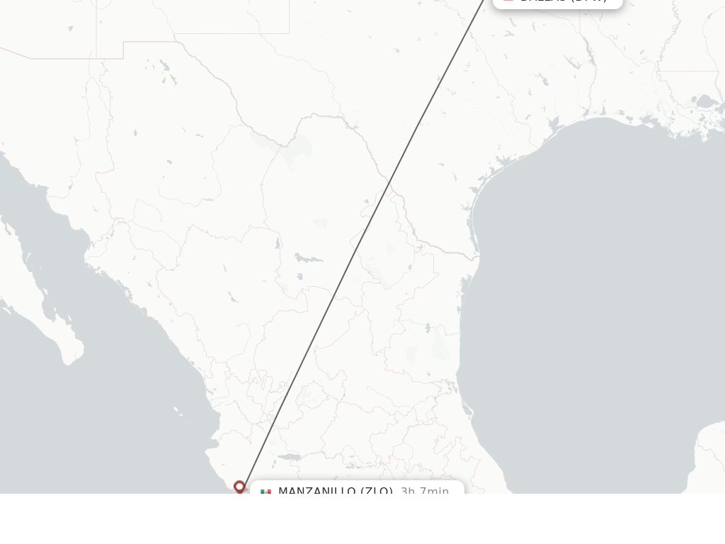 Direct (nonstop) flights from Dallas to Manzanillo schedules