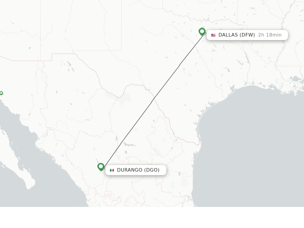 Direct (nonstop) flights from Durango to Dallas schedules