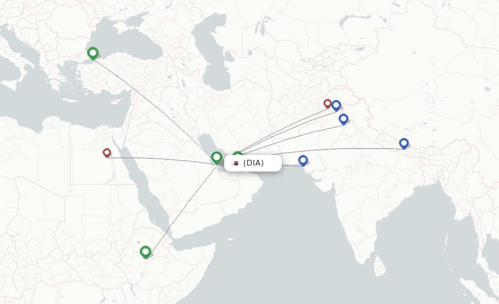 Direct (nonstop) flights from Doha to Kathmandu schedules