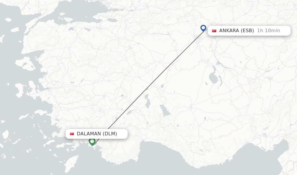 Direct (nonstop) flights from Dalaman to Ankara schedules