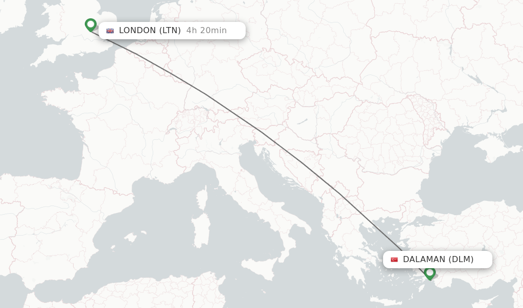 Direct (nonstop) flights from Dalaman to London schedules