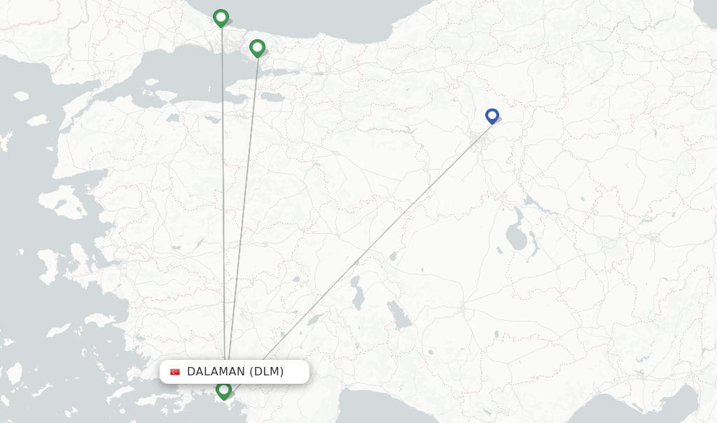 Turkish Airlines flights from Dalaman, DLM
