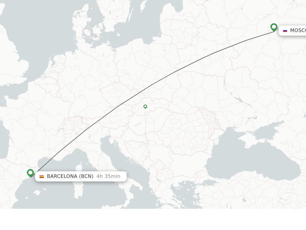 Direct (nonstop) flights from Moscow to Barcelona schedules