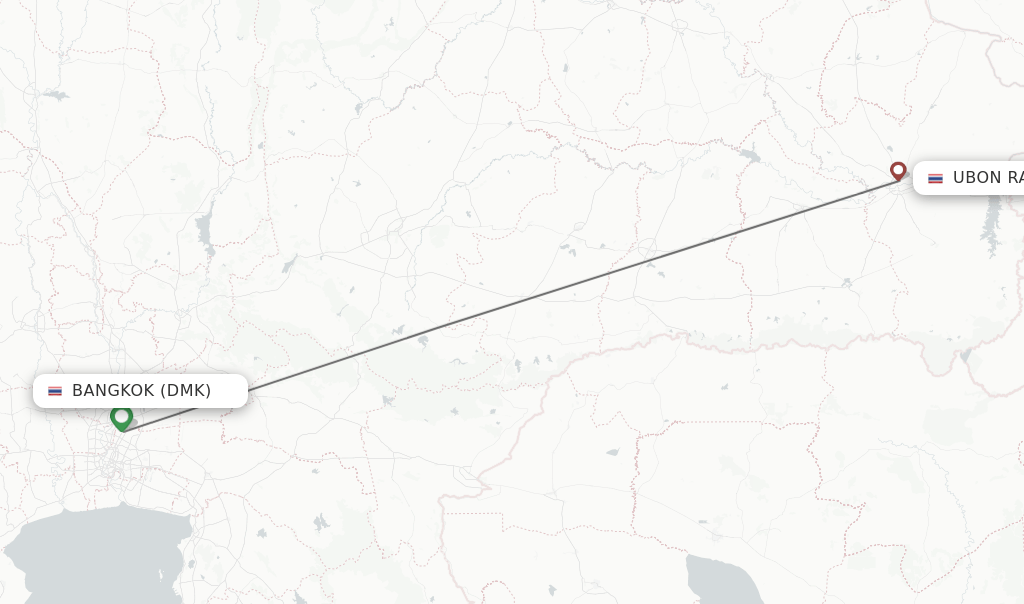 Direct (nonstop) flights from Bangkok to Ubon Ratchathani schedules