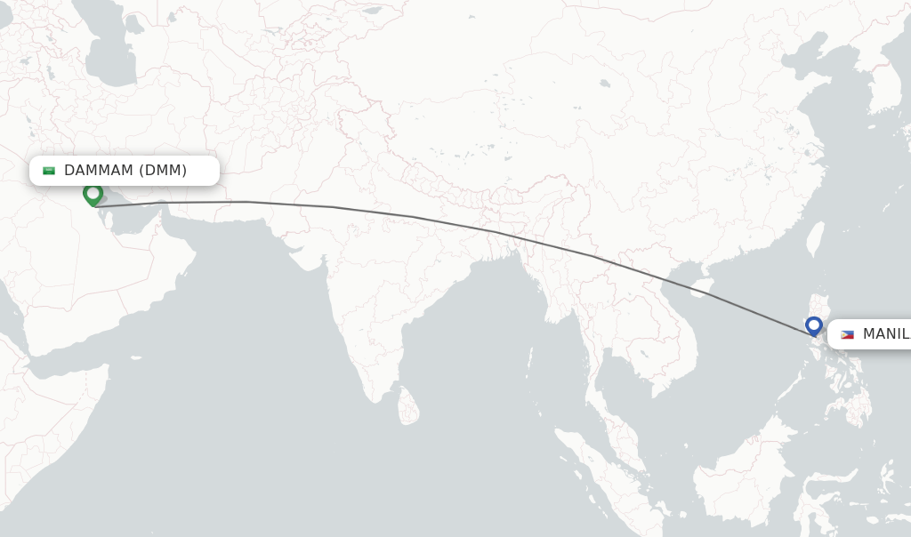 Direct (nonstop) flights from Dammam to Manila schedules