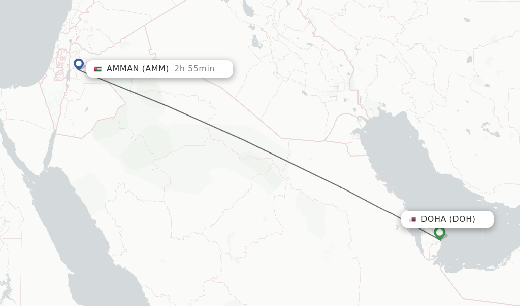 Direct (nonstop) flights from Doha to Amman schedules