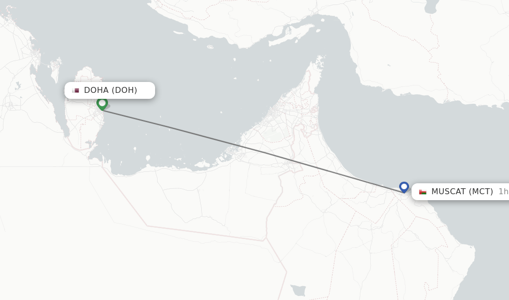 Direct (nonstop) flights from Doha to Muscat schedules