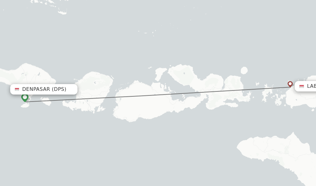 Direct (nonstop) flights from Denpasar to Labuan Bajo schedules