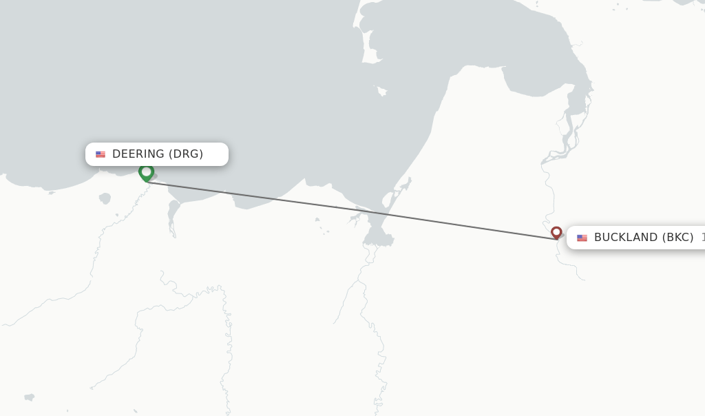 Direct (nonstop) flights from Deering to Buckland schedules