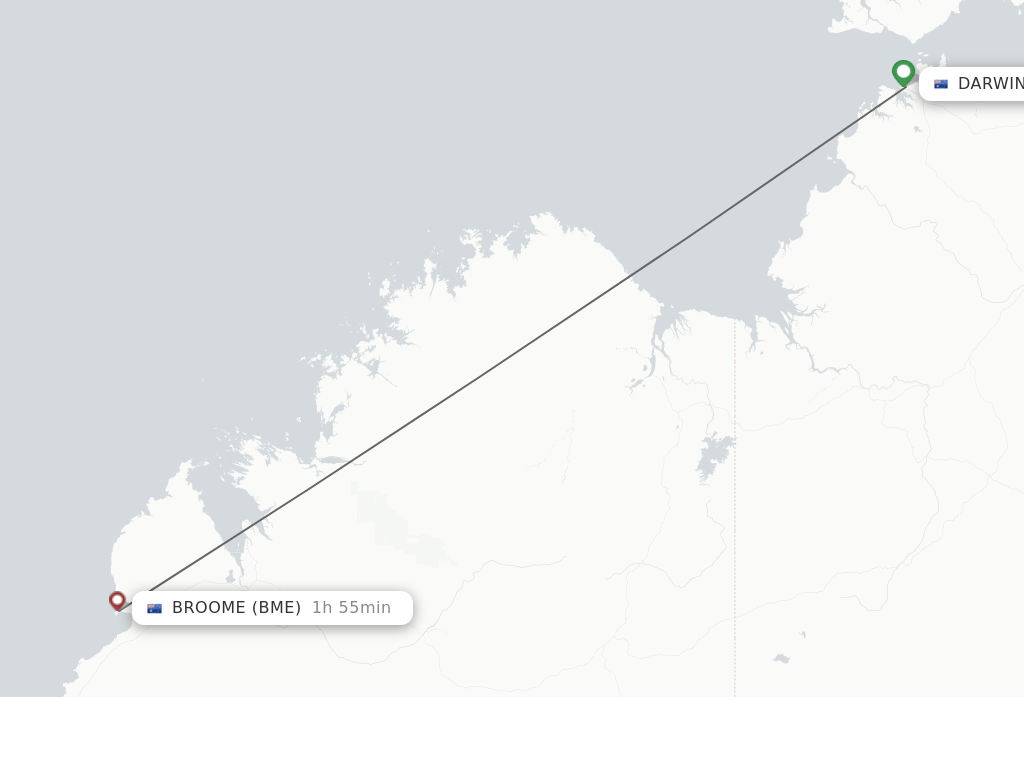 Direct (nonstop) flights from Darwin to Broome schedules