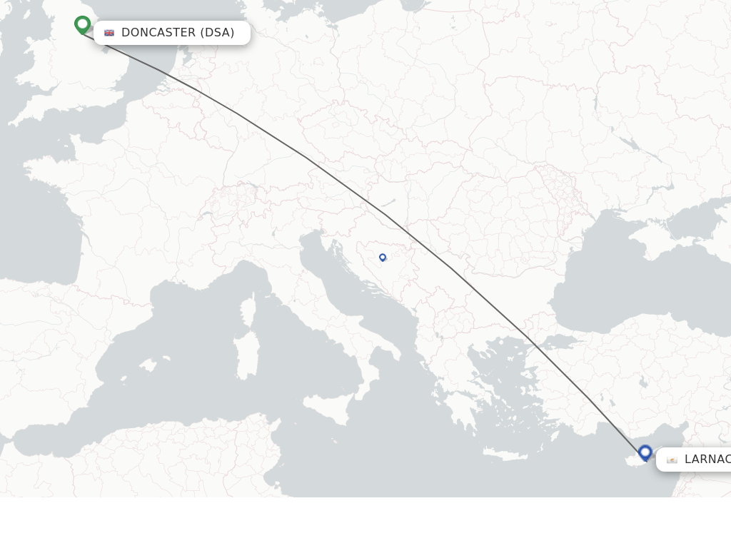 Direct (nonstop) flights from Doncaster to Larnaca schedules