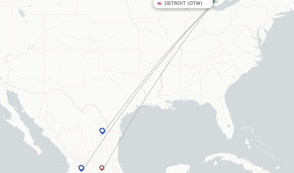 Aeromexico flights from Detroit, DTW