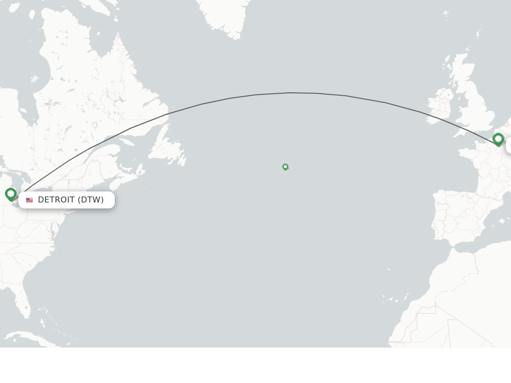 Direct (nonstop) flights from Detroit to Paris schedules