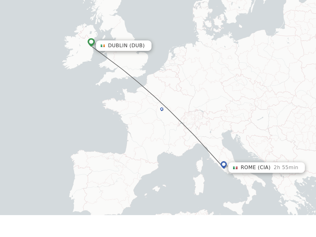 Direct (nonstop) flights from Dublin to Rome schedules