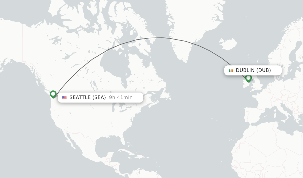 Direct (nonstop) flights from Dublin to Seattle schedules