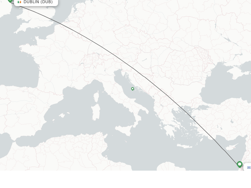Direct (nonstop) flights from Dublin to Tel AvivYafo schedules