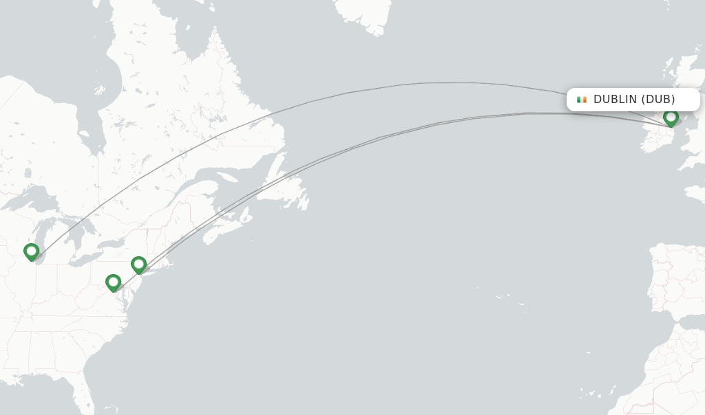 United flights from Dublin, DUB
