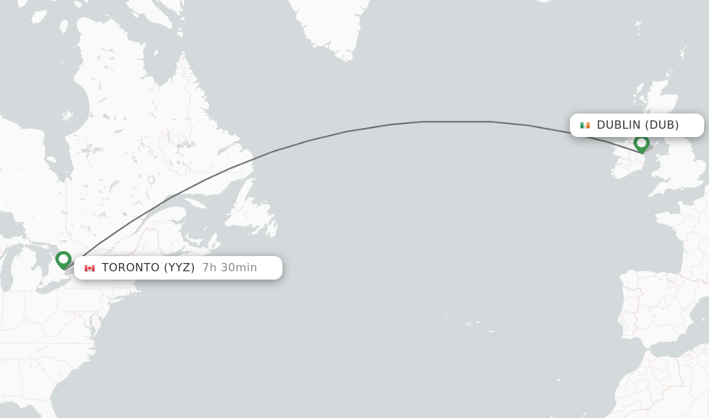 Direct (nonstop) flights from Dublin to Toronto schedules