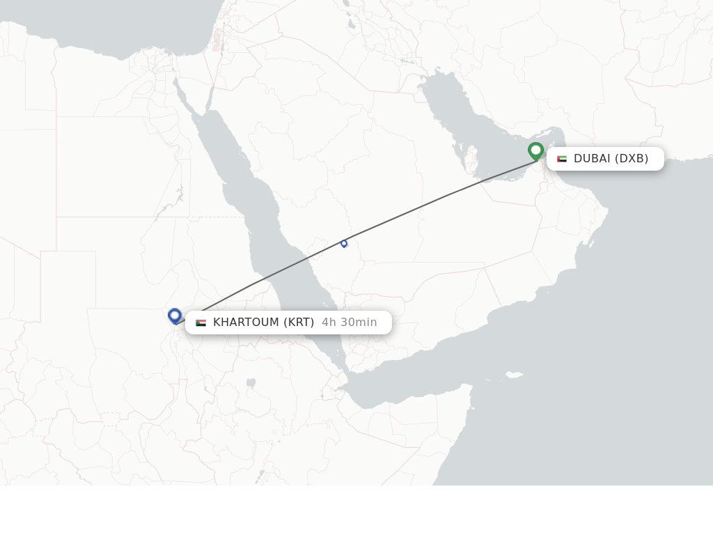 Direct (nonstop) flights from Dubai to Khartoum schedules
