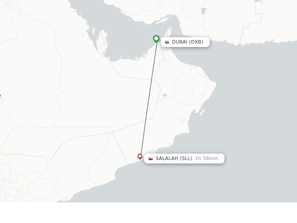 Direct (nonstop) flights from Dubai to Salalah schedules