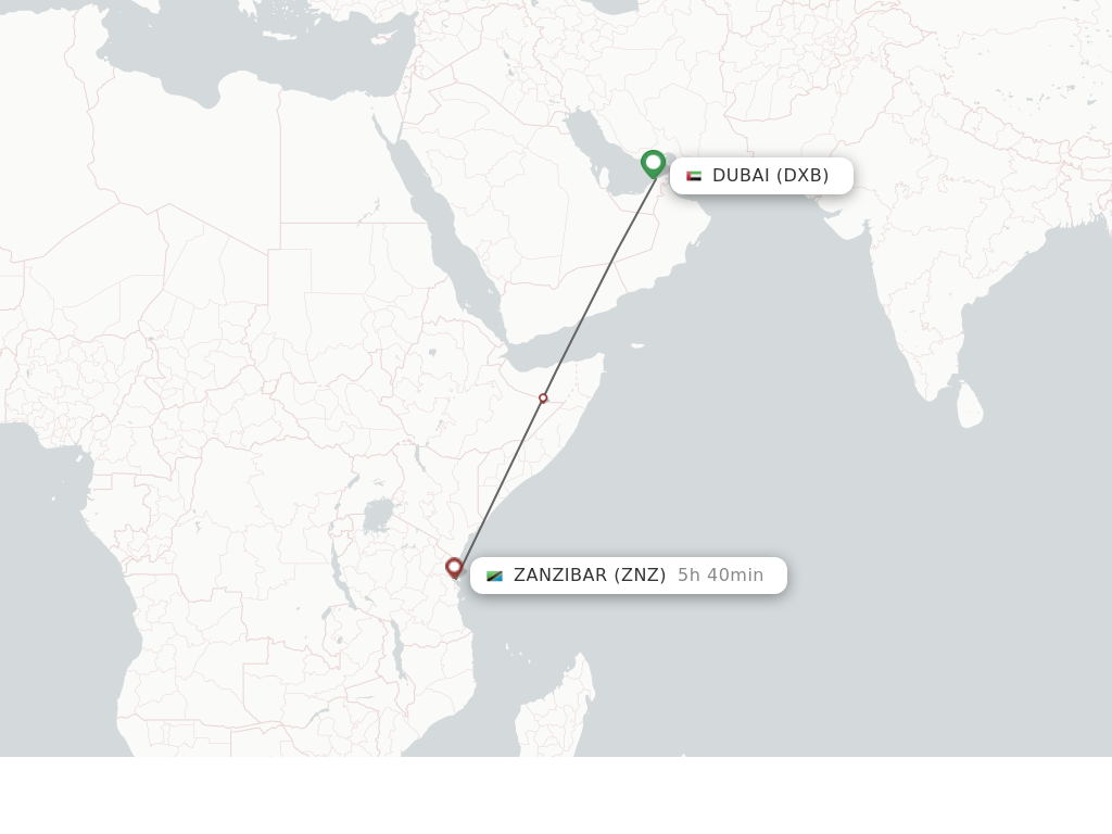Direct (nonstop) flights from Dubai to Zanzibar schedules