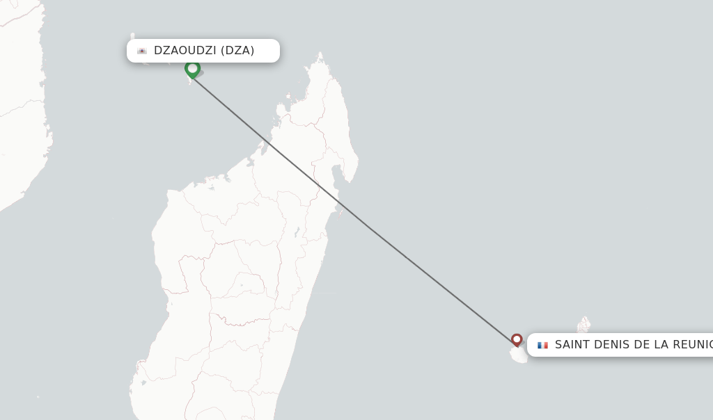 Direct (nonstop) flights from Dzaoudzi to Saint Denis de la Reunion