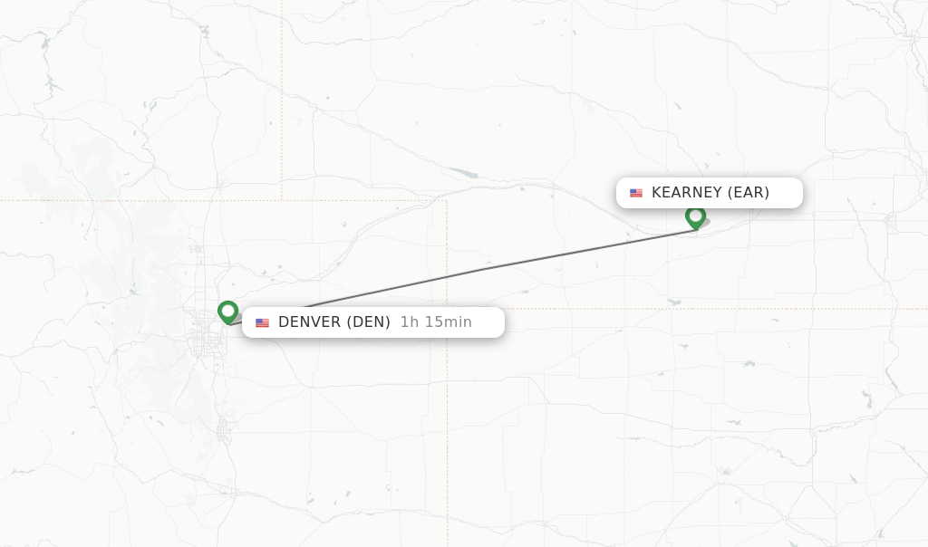 Direct (nonstop) flights from Kearney to Denver schedules