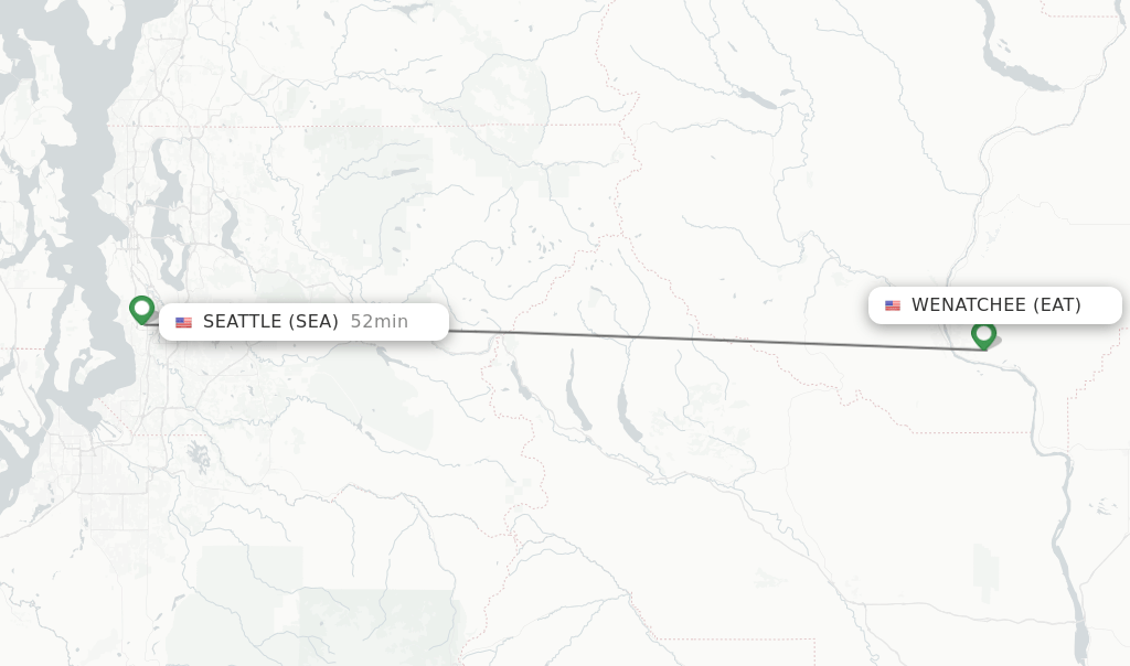 Direct (nonstop) flights from Wenatchee to Seattle schedules
