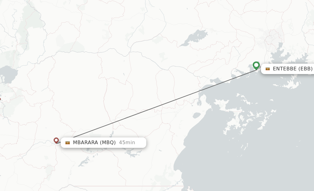 Direct (nonstop) flights from Entebbe to Mbarara schedules