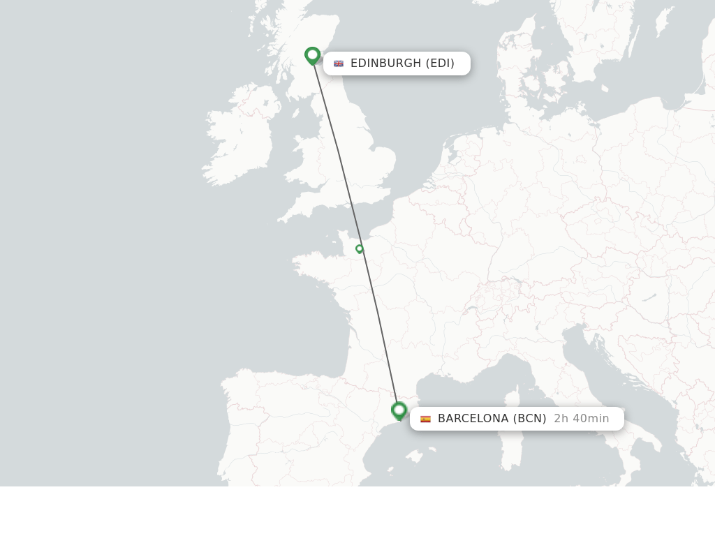 Direct (nonstop) flights from Edinburgh to Barcelona schedules