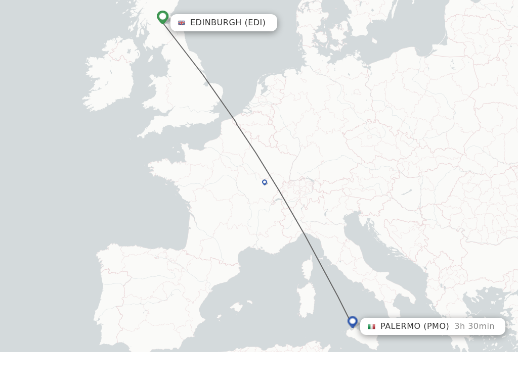 Direct (nonstop) flights from Edinburgh to Palermo schedules